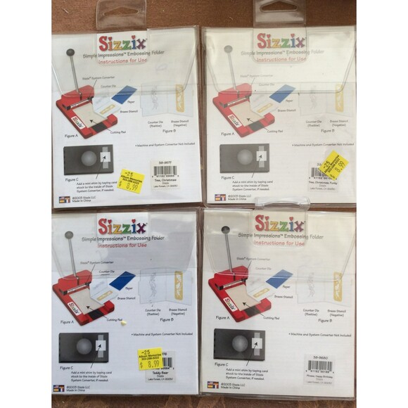 Set of 4 Sizzix Stencil and Embossing Folders B49 - Picture 2 of 2